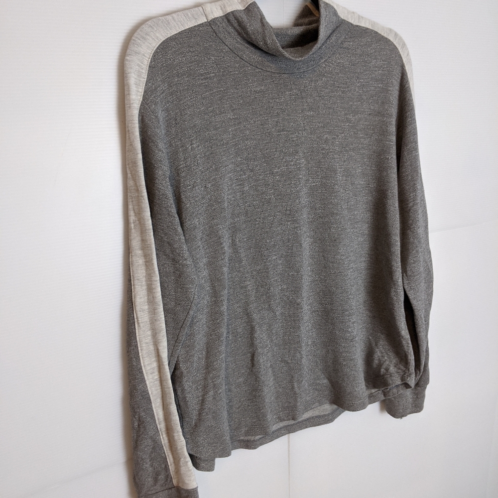 Revolve Monrow Gray Two Toned Turtleneck Size S - image 3